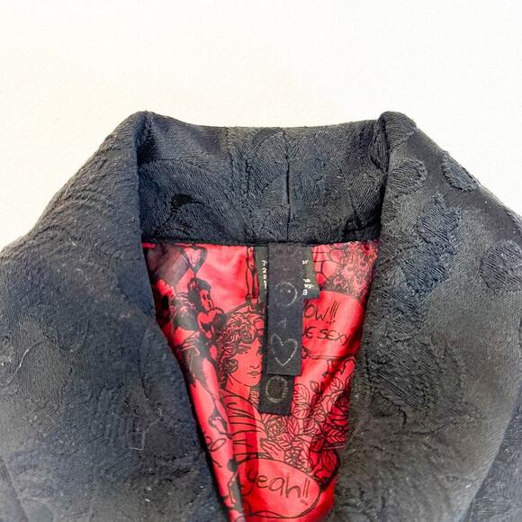 Desigual Black 2-Button Blazer Embroidered Detail Unique Stitch Size 8 / EUR38 - Picture 6 of 11